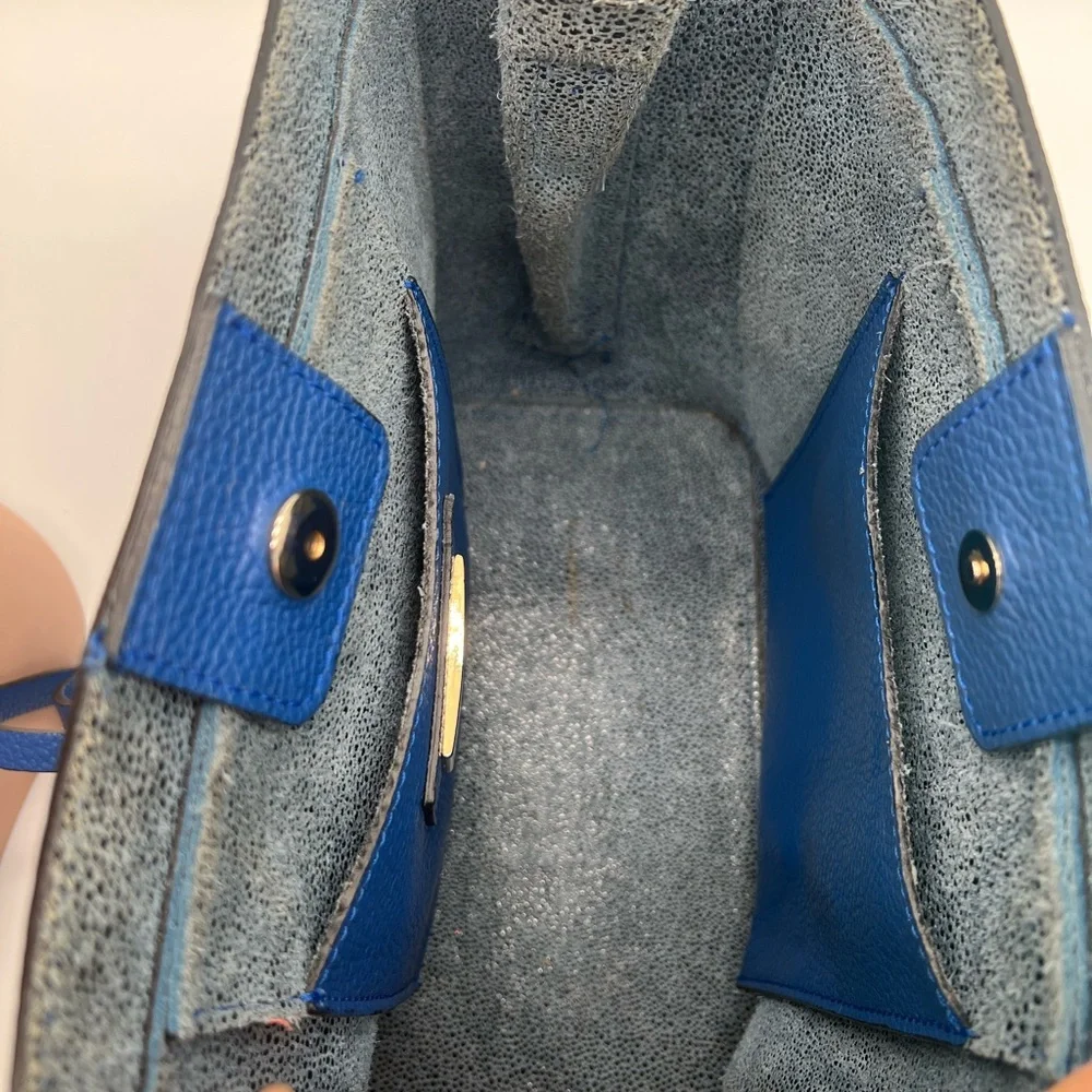 🔴🆑Authentic VALENTINO Blue / Navy Leather Tote Bag / Crossbody 🆑🔴 - Picture 5 of 10